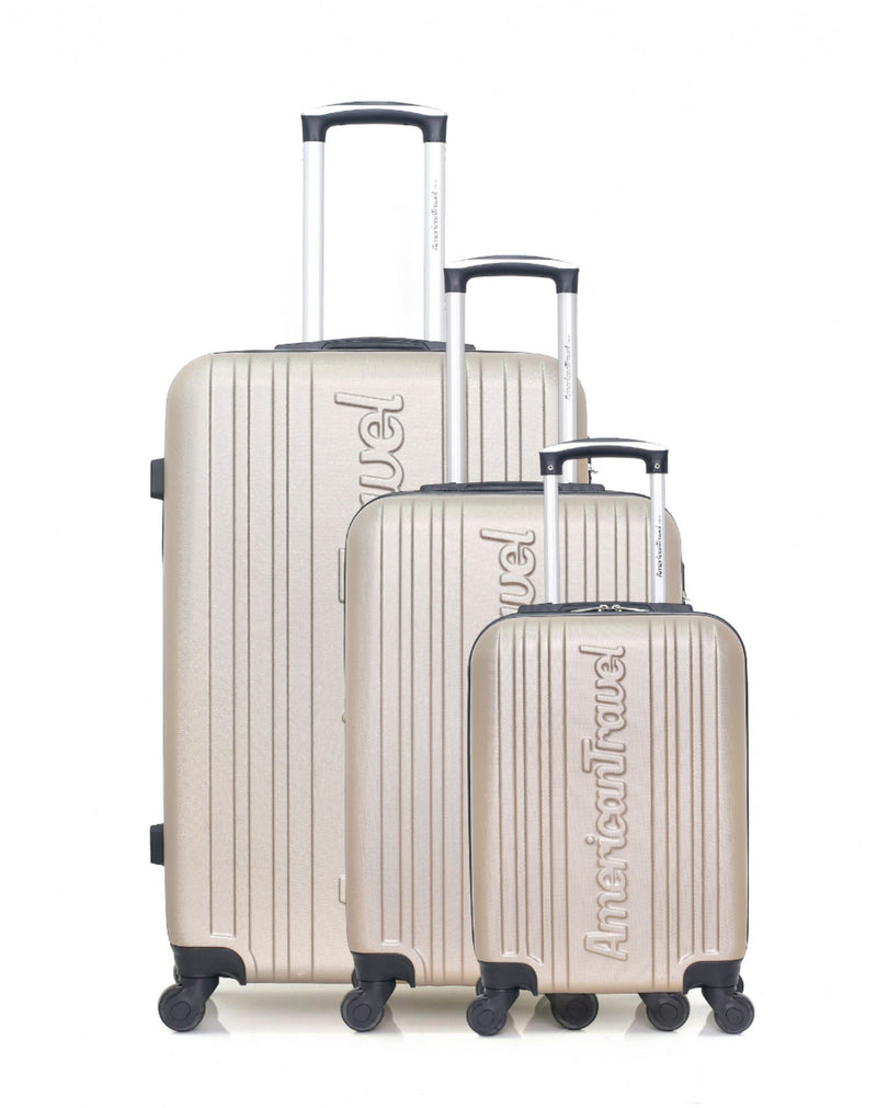 AMERICAN TRAVEL - SET DE 3 ABS SPRINGFIELD-A 4 Roues