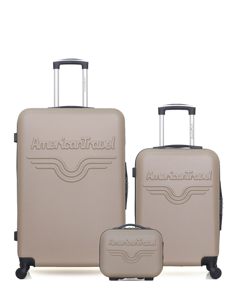AMERICAN TRAVEL - LOT DE 3 - Valises grand format, cabine et vanity CHELSEA