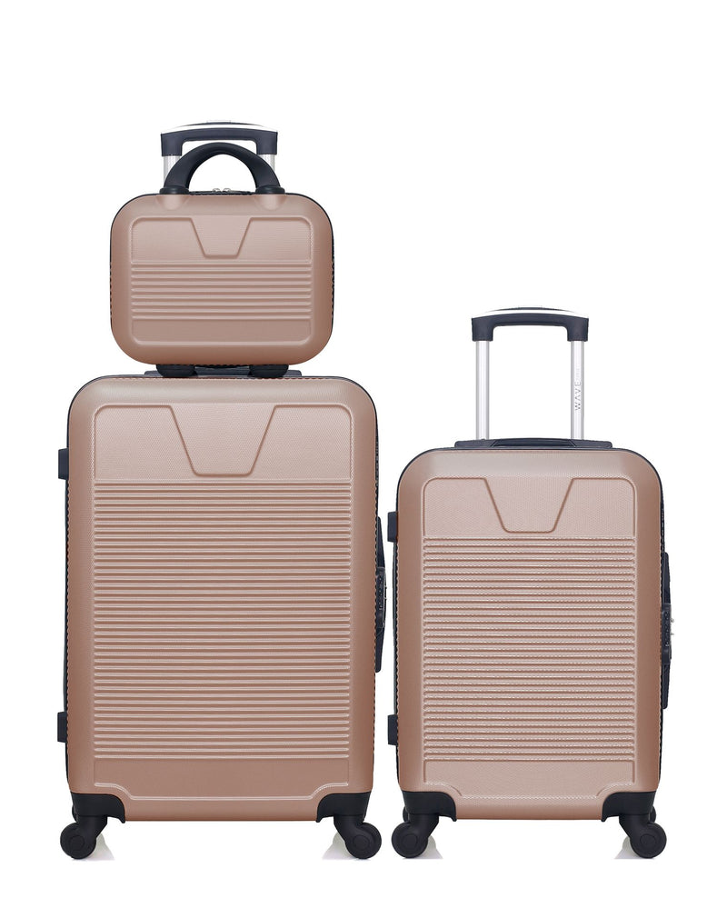 WAVE PARIS - Lot de 3 - Valise weekend, valise cabine et vanity SELENGA