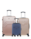 AMERICAN TRAVEL - Lot de 3 - Valises grand format QUEENS, weekend CHELSEA et cabine XXS CHELSEA