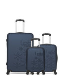 Lot de 3 Valises Rigides Grand Format, Cabine et Cabine XXS ELEONOR