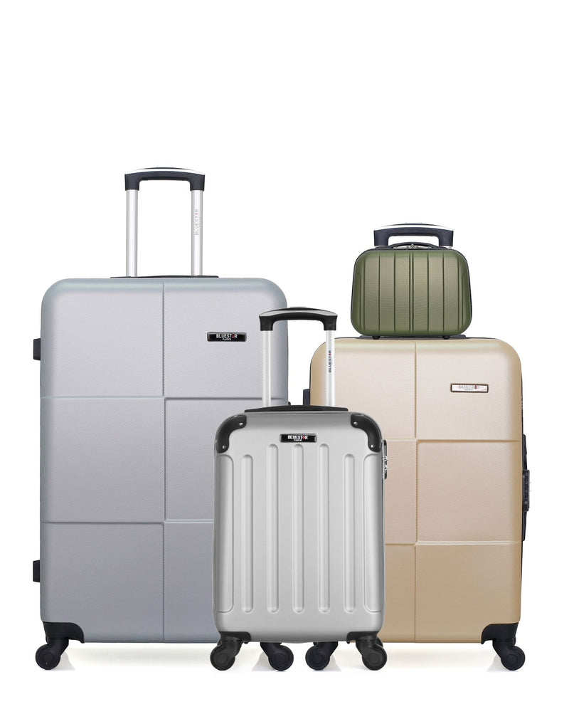 BLUESTAR - Lot de 4 - Valises grand format MIAMI, weekend MIAMI, cabine XS MADRID-E et vanity NAPOLI-K