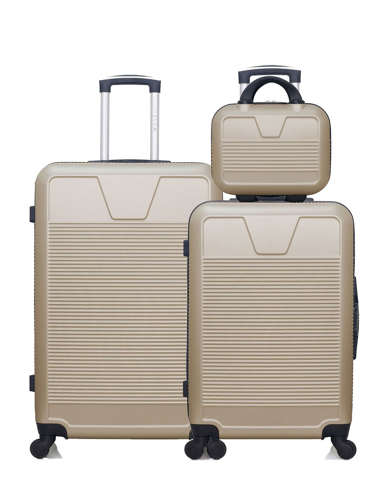 WAVE PARIS - Lot de 3 - Valise grand format, valise weekend et vanity SELENGA