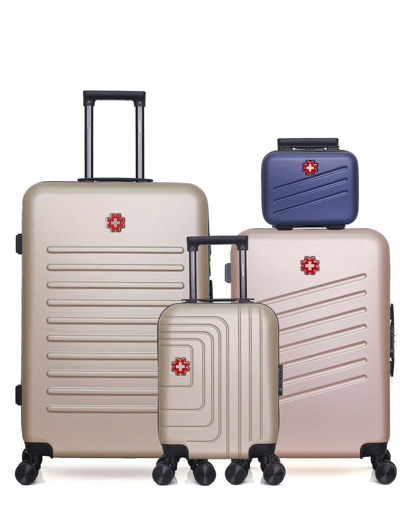 SWISS KOPPER  -  Lot de 4  -  Valises grand format WIL , weekend ZURICH , cabine XXS RUTI et vanity ZURICH-K