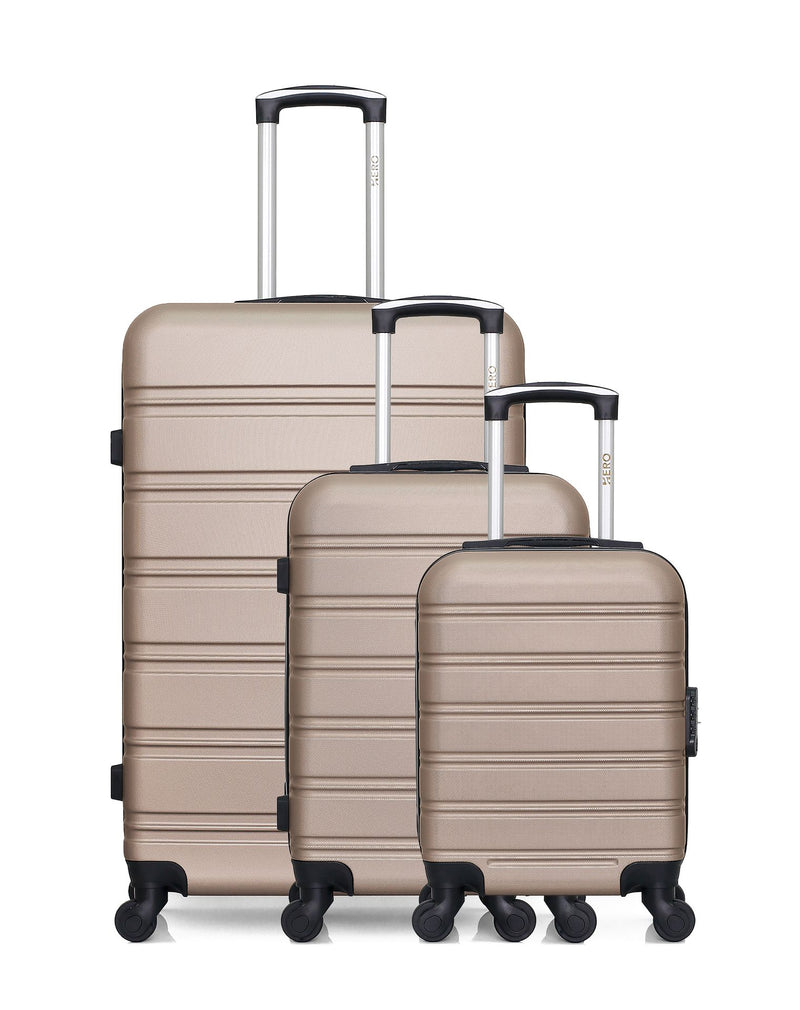 HERO - Lot de 3 - Valise grand format, valise cabine et valise cabine XXS RENOSO