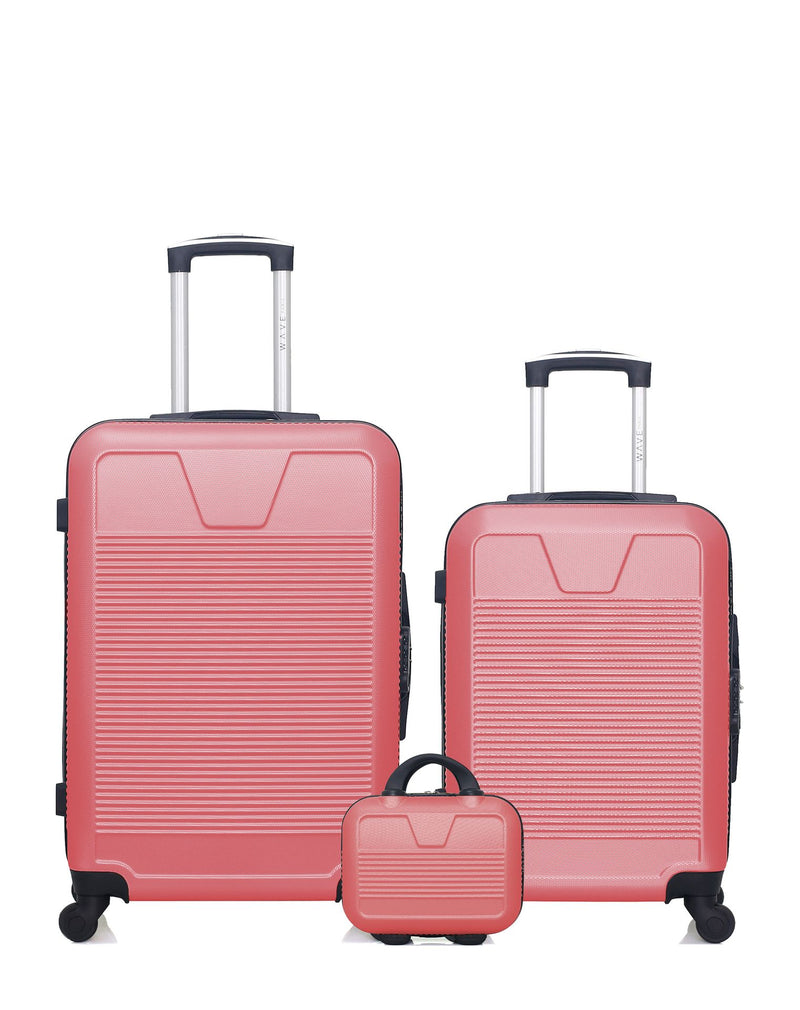 WAVE PARIS - Lot de 3 - Valise weekend, valise cabine et vanity SELENGA