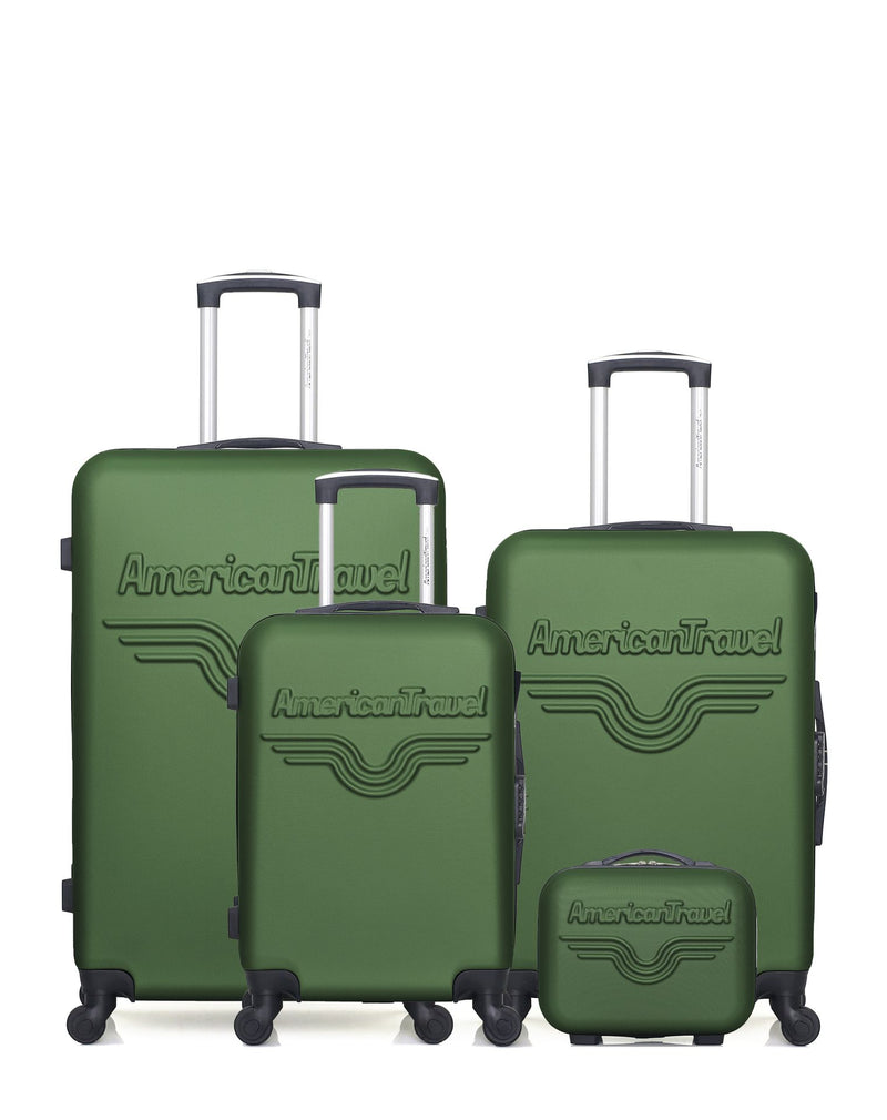 AMERICAN TRAVEL - LOT DE 4 - Valises grand format, weekend, cabine et vanity CHELSEA