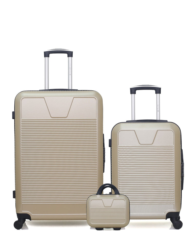 WAVE PARIS - Lot de 3 - Valises Grand Format, Cabine et Vanity SELENGA