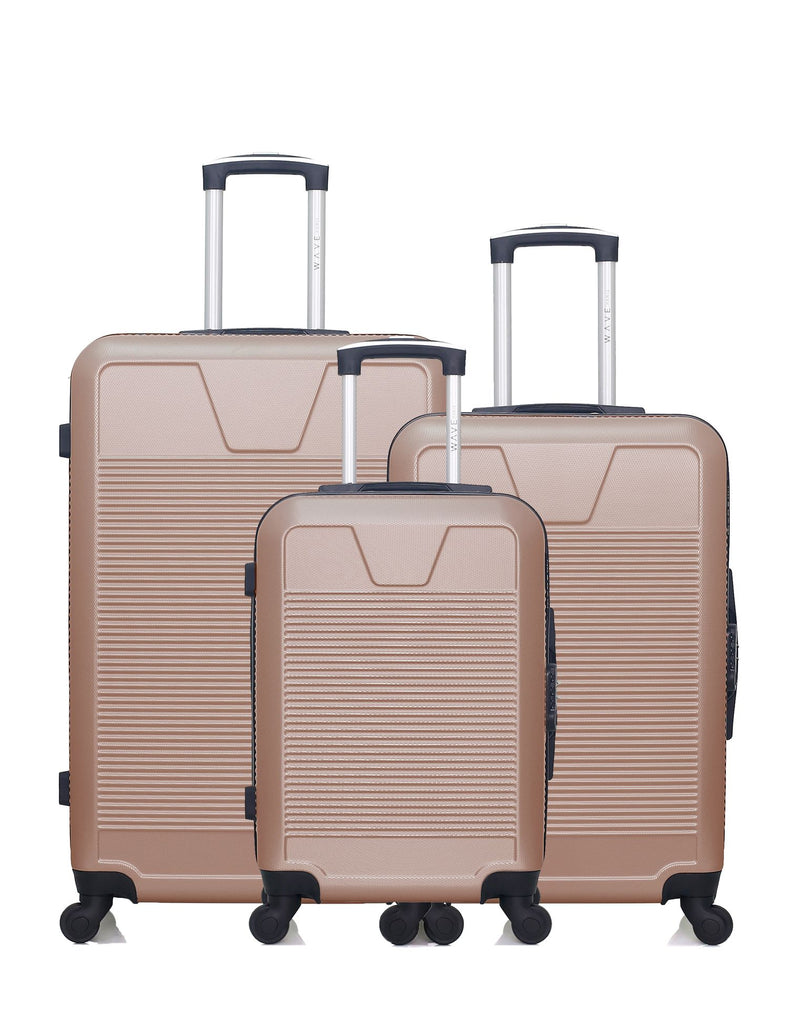 WAVE PARIS - Lot de 3 - Valise grand format, valise weekend et valise cabine SELENGA