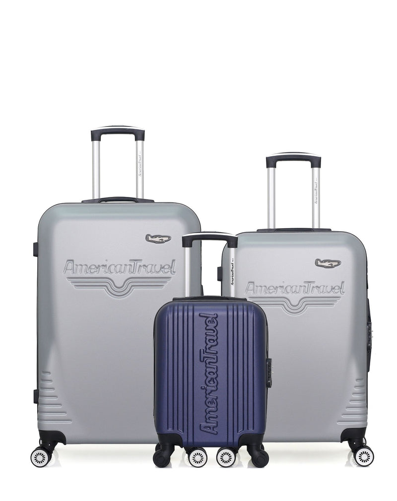 AMERICAN TRAVEL  -  Lot de 3  -  Valises grand format DC , weekend DC et cabine XXS SPRINGFIELD