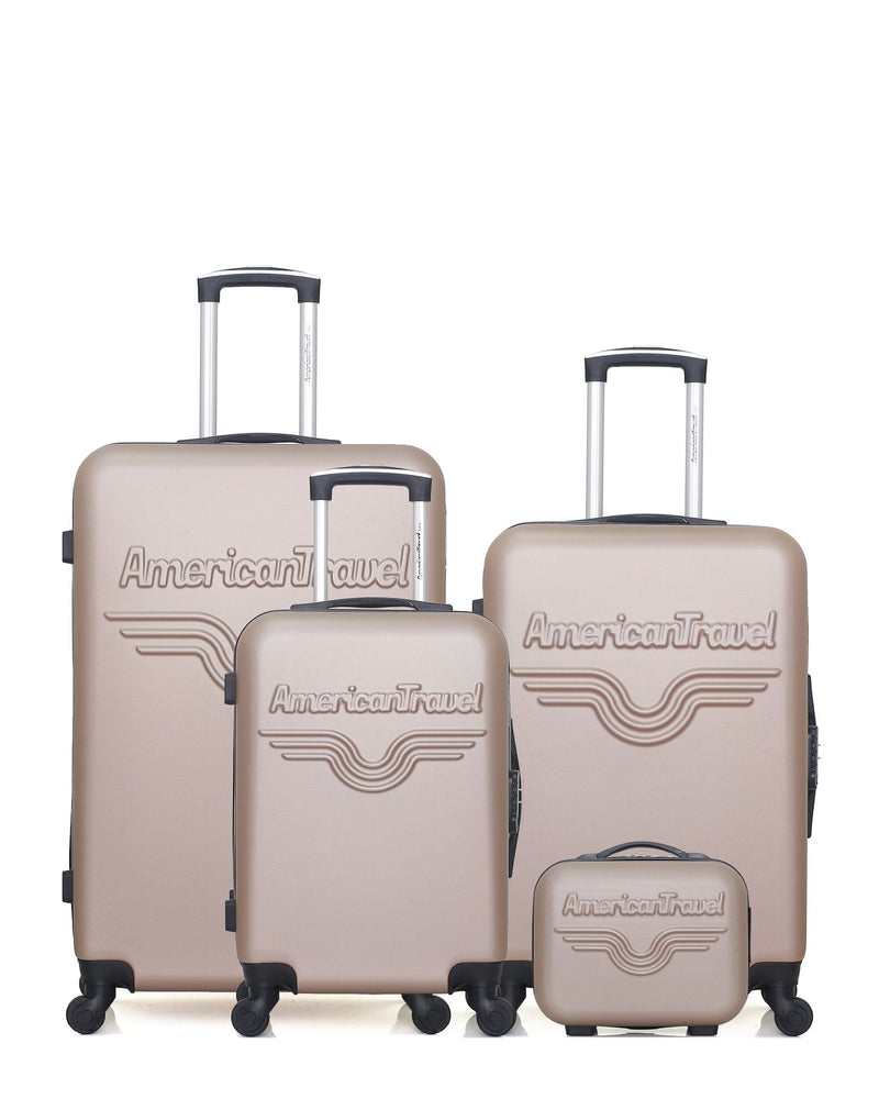 AMERICAN TRAVEL - LOT DE 4 - Valises grand format, weekend, cabine et vanity CHELSEA