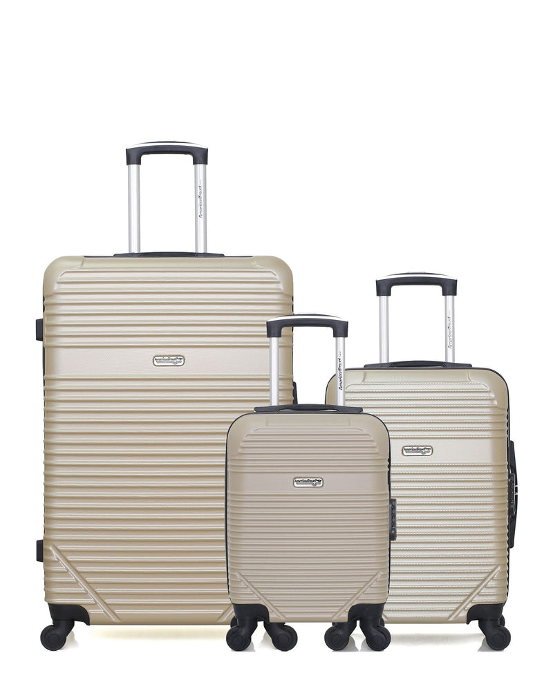 AMERICAN TRAVEL - Lot de 3 - Valises grand format, cabine et cabine XXS MEMPHIS