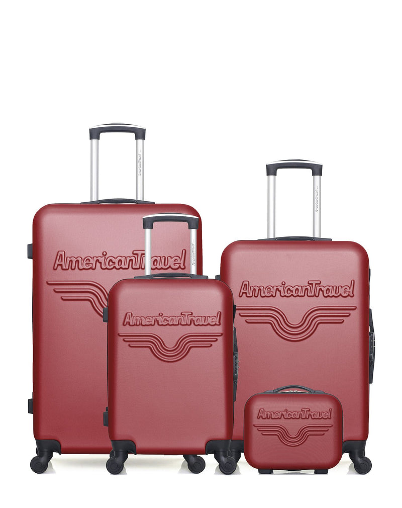 AMERICAN TRAVEL - LOT DE 4 - Valises grand format, weekend, cabine et vanity CHELSEA