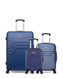 AMERICAN TRAVEL - LOT DE 3 - Valises grand format, cabine et cabine XXS QUEENS