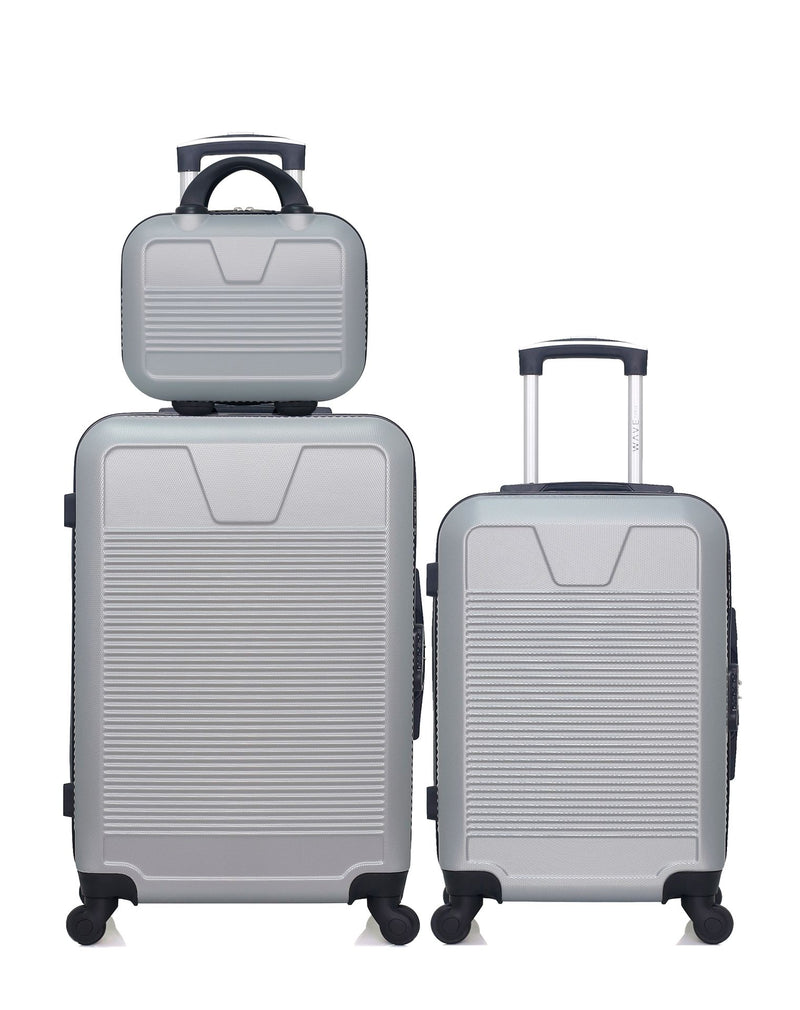 WAVE PARIS - Lot de 3 - Valise weekend, valise cabine et vanity SELENGA
