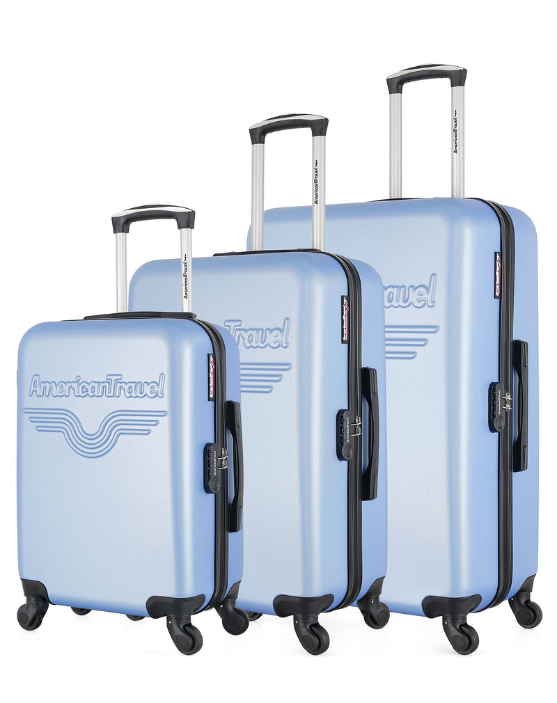 AMERICAN TRAVEL - SET DE 3 ABS CHELSEA 4 Roues