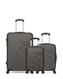 Lot de 3 Valises Rigides Grand Format, Cabine et Cabine XXS ELEONOR