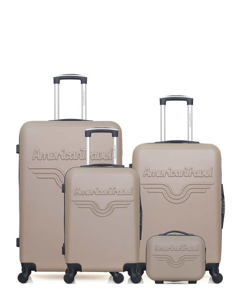 AMERICAN TRAVEL - LOT DE 4 - Valises grand format, weekend, cabine et vanity CHELSEA