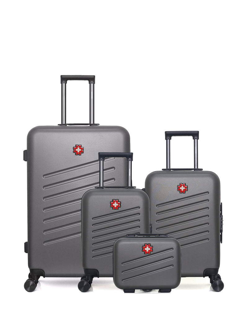 SWISS KOPPER - LOT DE 4 - Valises grand format, cabine, cabine XXS et vanity ZURICH