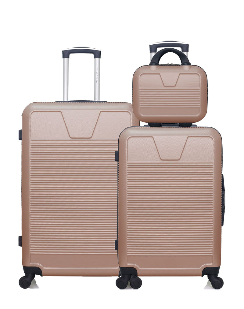 WAVE PARIS - Lot de 3 - Valise grand format, valise weekend et vanity SELENGA