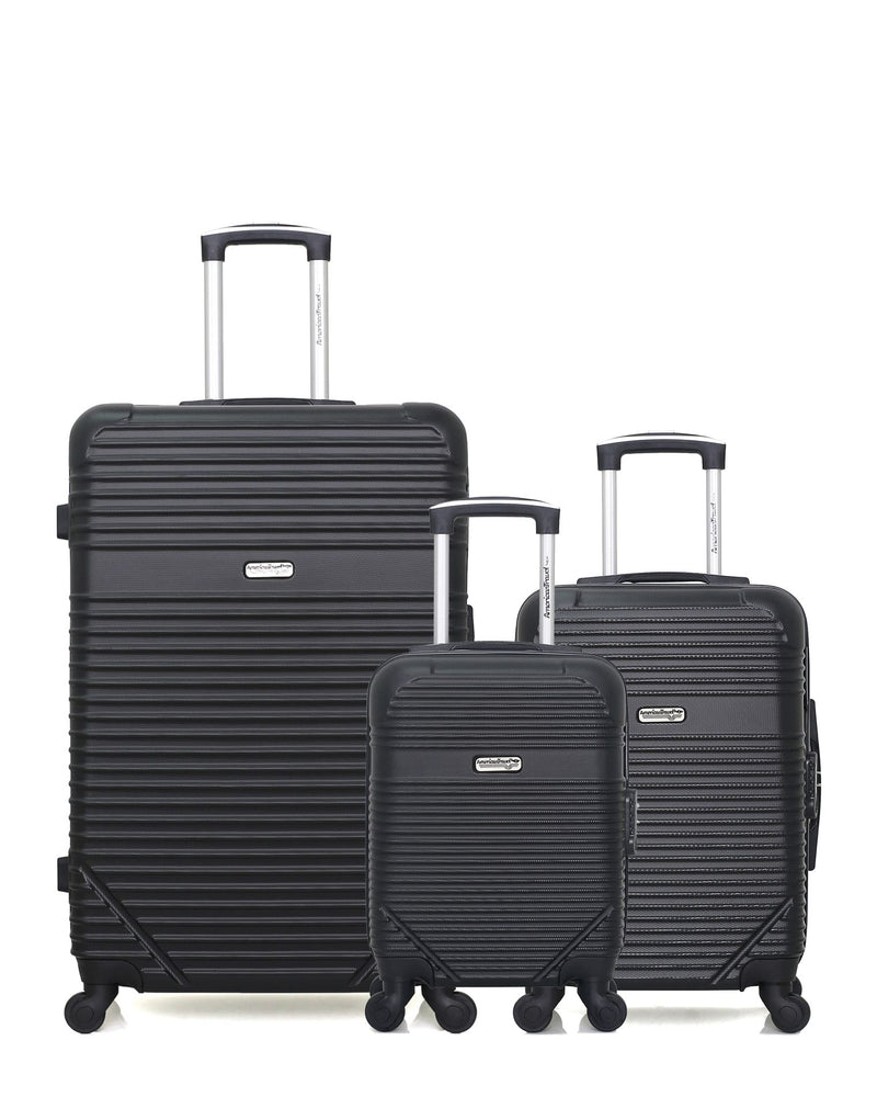 AMERICAN TRAVEL - Lot de 3 - Valises grand format, cabine et cabine XXS MEMPHIS