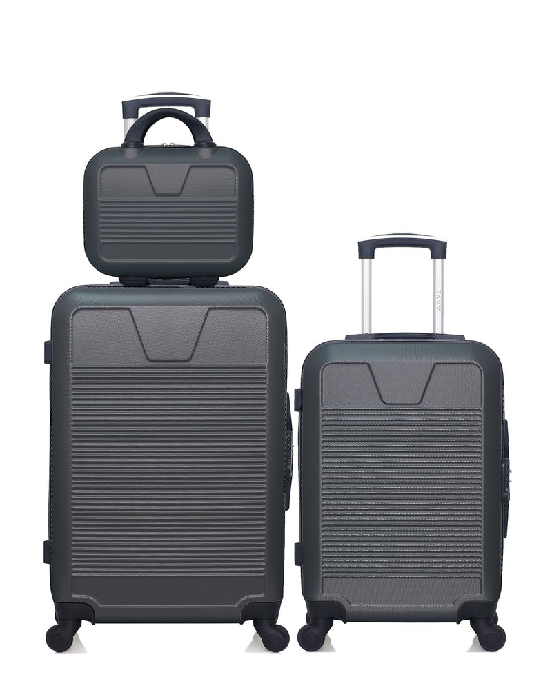 WAVE PARIS - Lot de 3 - Valise weekend, valise cabine et vanity SELENGA