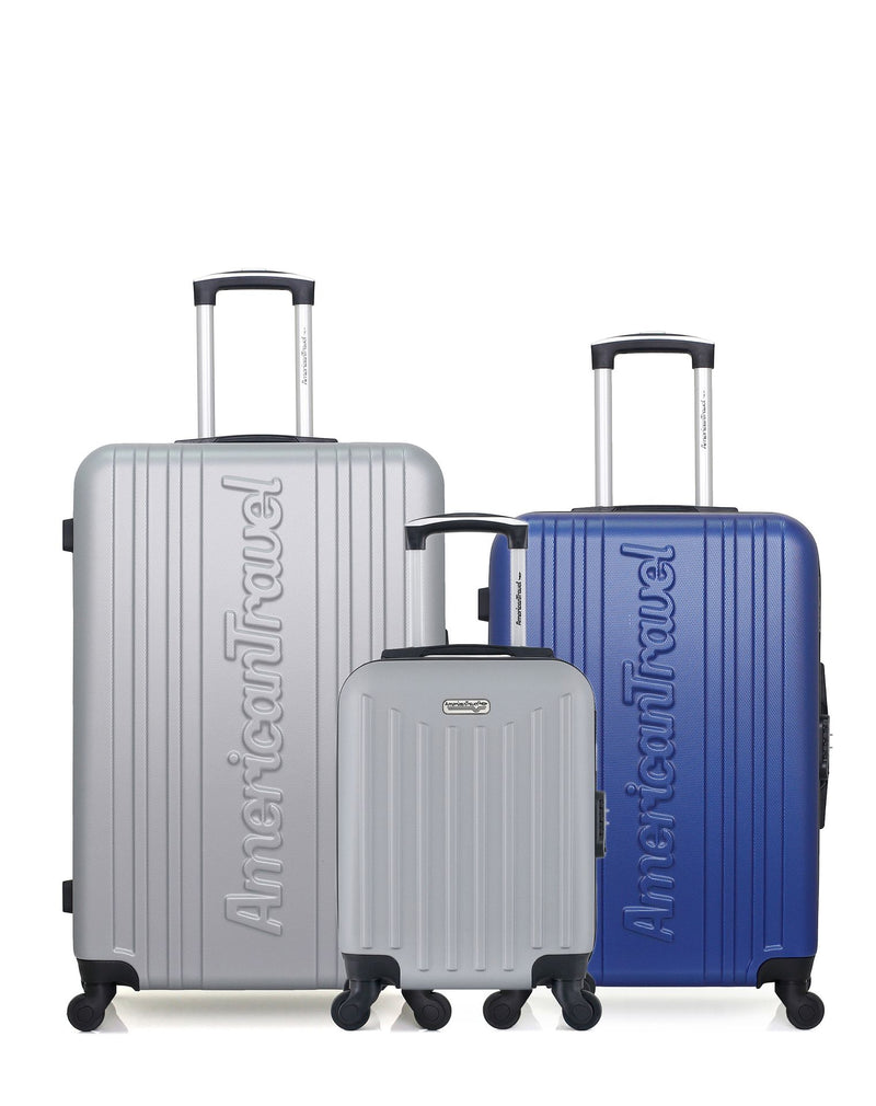 AMERICAN TRAVEL  -  Lot de 3  -  Valises grand format SPRINGFIELD , weekend SPRINGFIELD et cabine XXS BROOKLYN