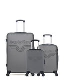 AMERICAN TRAVEL - LOT DE 3 - Valises grand format, cabine et cabine XXS CHELSEA