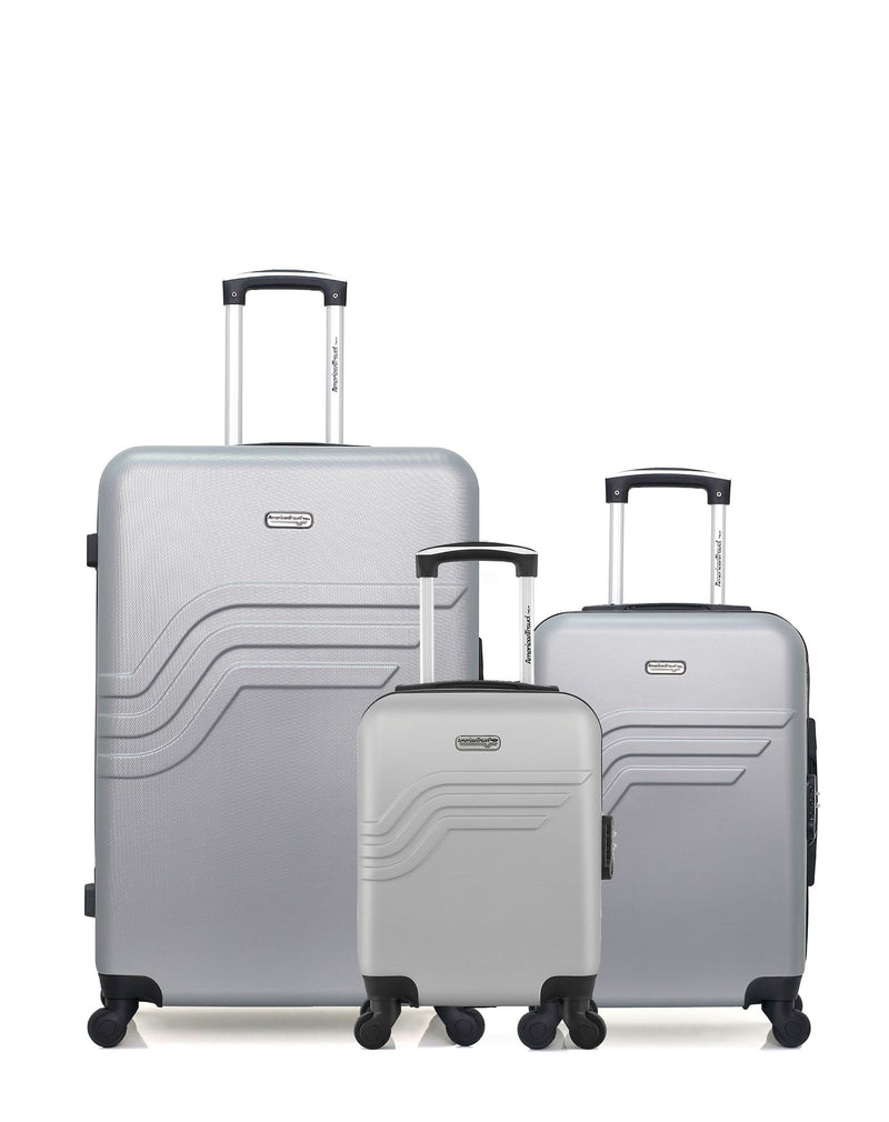 AMERICAN TRAVEL - LOT DE 3 - Valises grand format, cabine et cabine XXS QUEENS