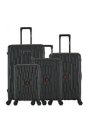 Lot de 4 Valises Rigides Grand Format, Taille Moyenne, Cabine et Cabine XS ODEON