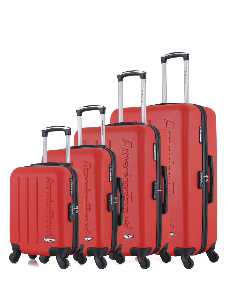 AMERICAN TRAVEL - Set de 4 Valises BRONX-M 75 cm 4 Roues
