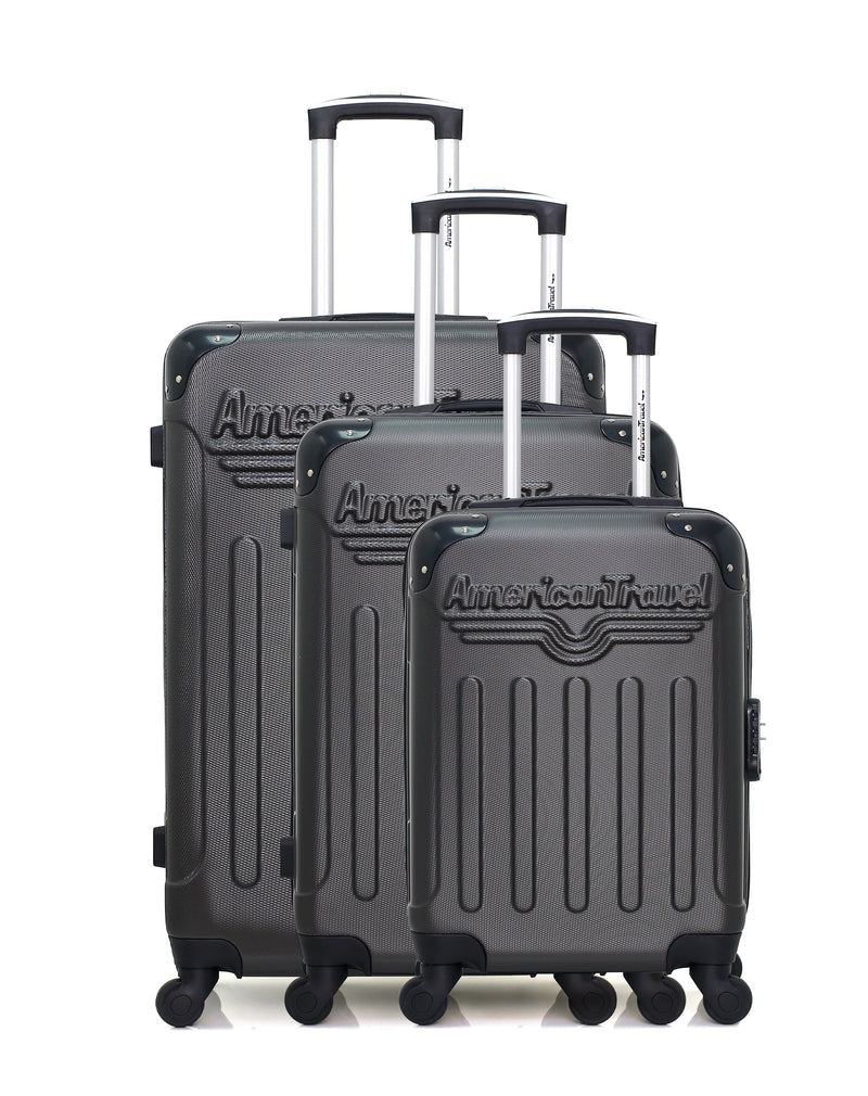 AMERICAN TRAVEL - Set de 3 Valises HARLEM-A 70 cm 4 Roues