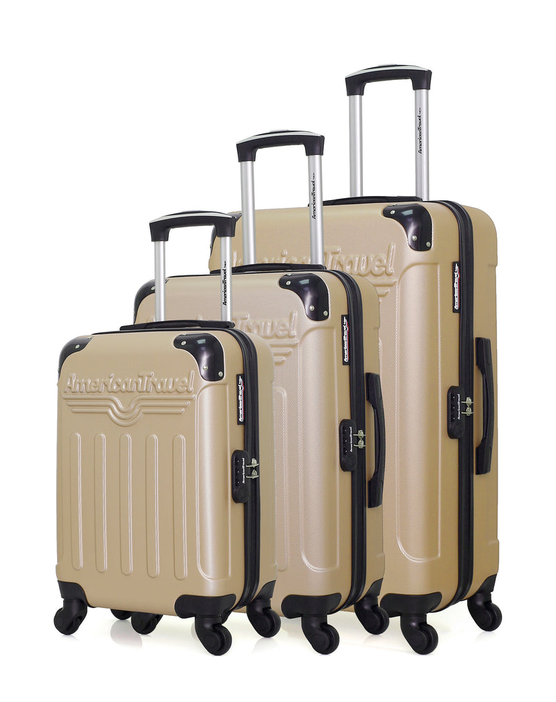 AMERICAN TRAVEL - Set de 3 Valises HARLEM-A 70 cm 4 Roues