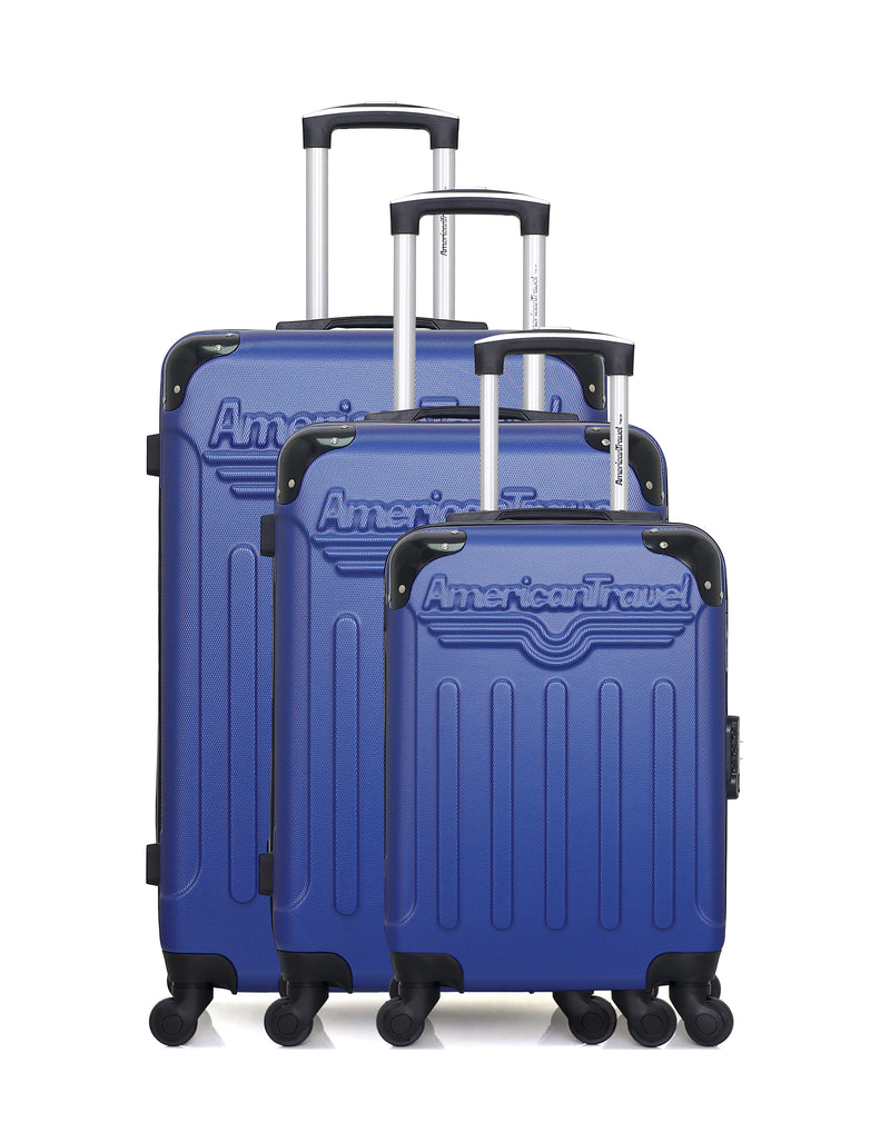 AMERICAN TRAVEL - Set de 3 Valises HARLEM-A 70 cm 4 Roues