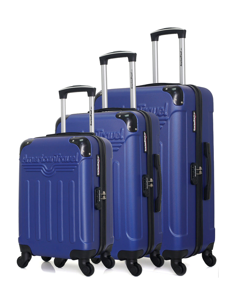 AMERICAN TRAVEL - Set de 3 Valises HARLEM-A 70 cm 4 Roues