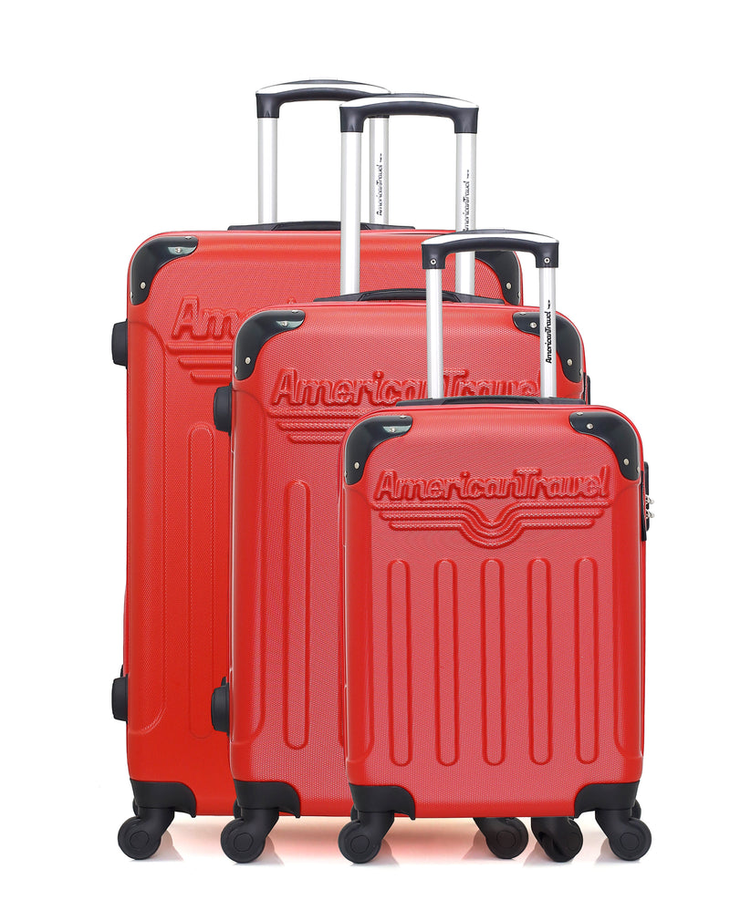AMERICAN TRAVEL - Set de 3 Valises HARLEM-A 70 cm 4 Roues