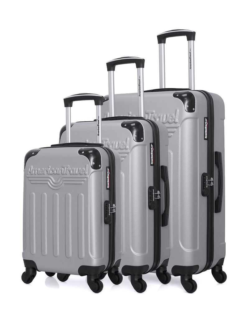 AMERICAN TRAVEL - Set de 3 Valises HARLEM-A 70 cm 4 Roues