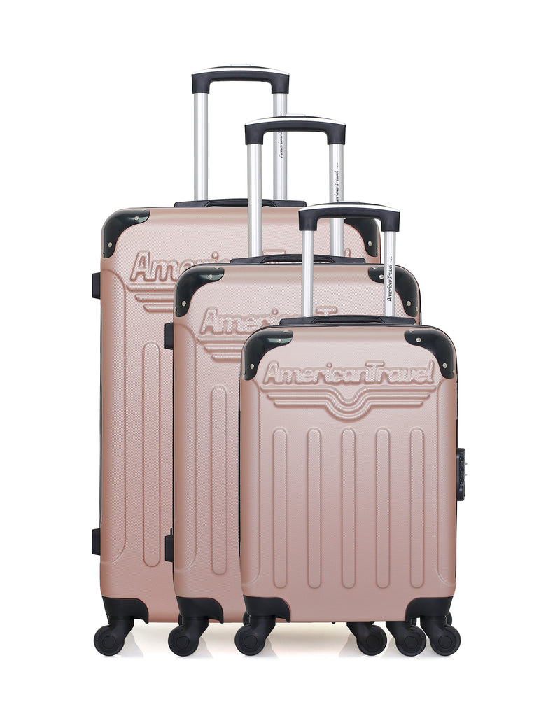 AMERICAN TRAVEL - Set de 3 Valises HARLEM-A 70 cm 4 Roues