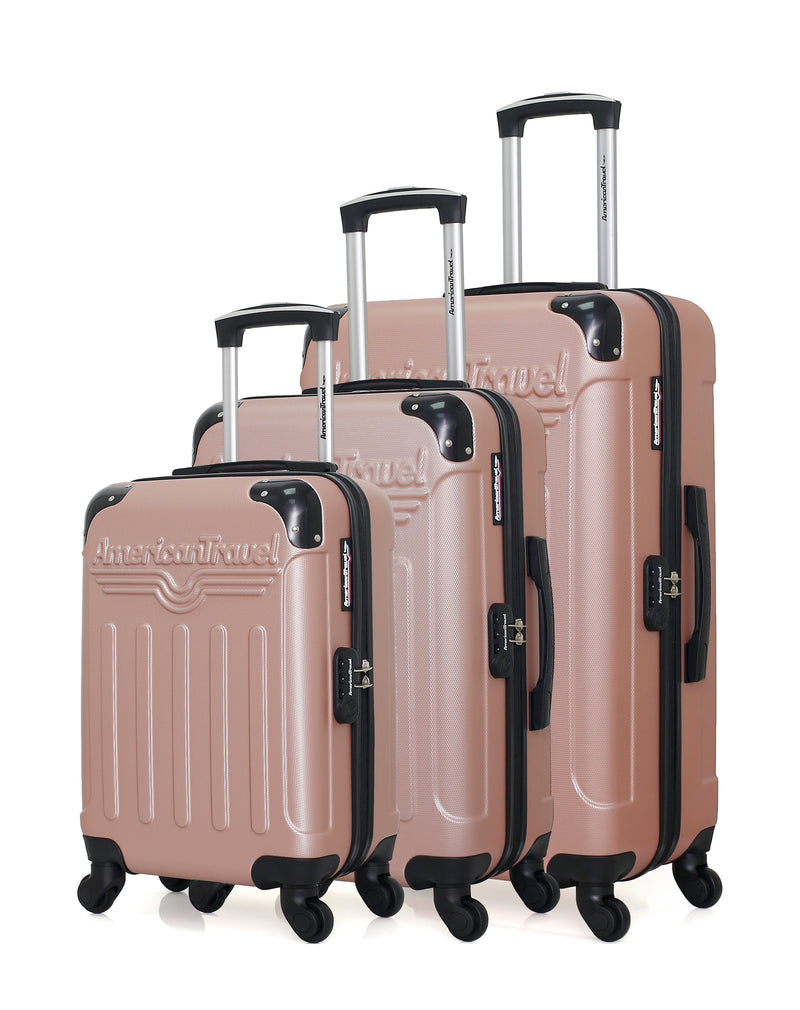 AMERICAN TRAVEL - Set de 3 Valises HARLEM-A 70 cm 4 Roues