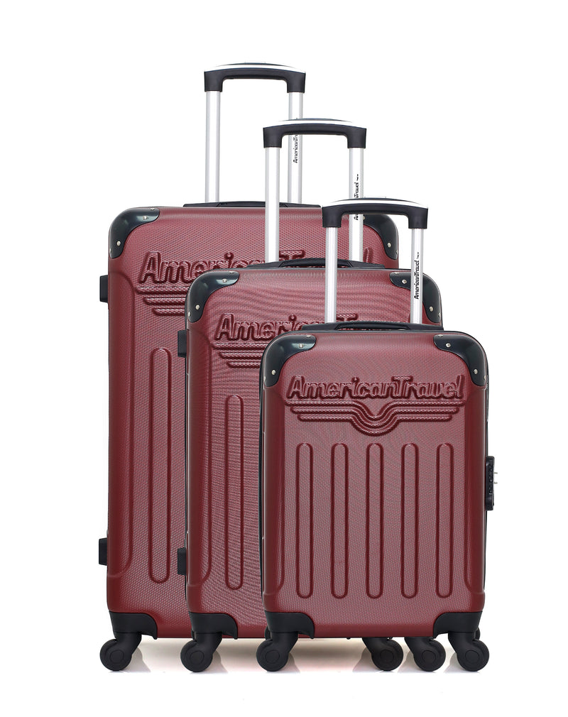 AMERICAN TRAVEL - Set de 3 Valises HARLEM-A 70 cm 4 Roues