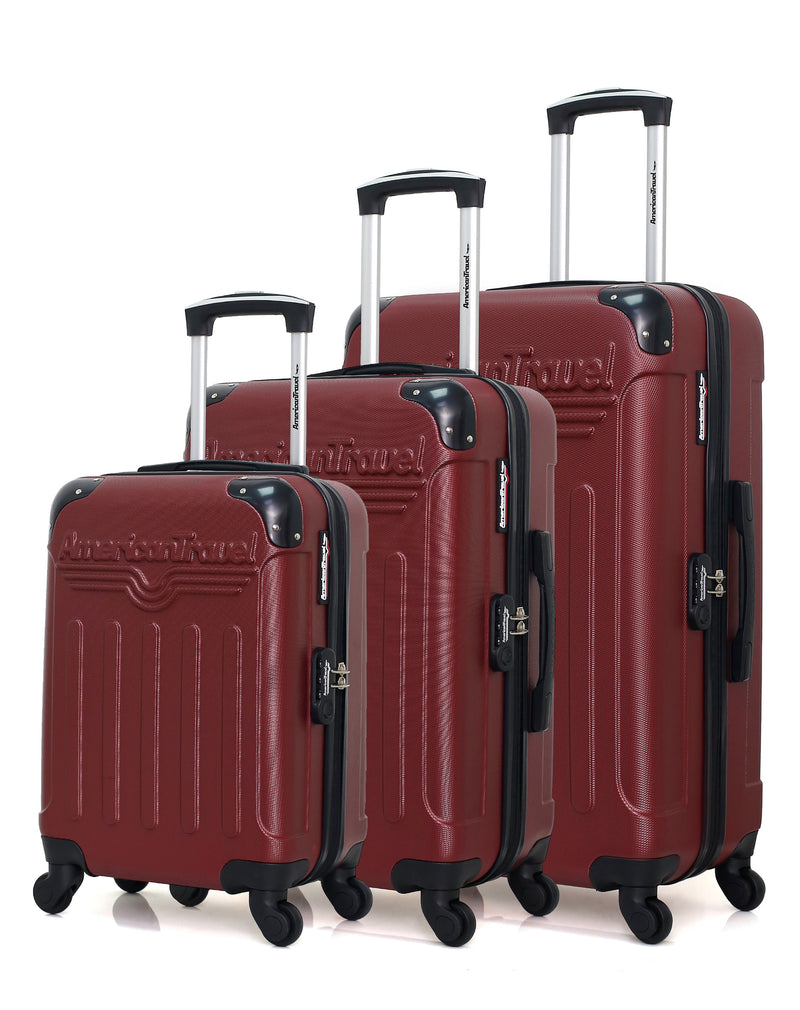 AMERICAN TRAVEL - Set de 3 Valises HARLEM-A 70 cm 4 Roues