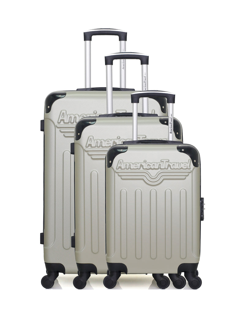 AMERICAN TRAVEL - Set de 3 Valises HARLEM-A 70 cm 4 Roues