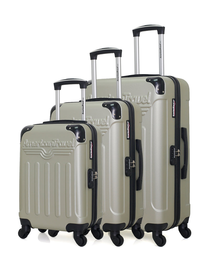 AMERICAN TRAVEL - Set de 3 Valises HARLEM-A 70 cm 4 Roues