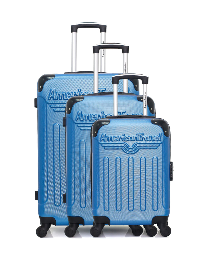 AMERICAN TRAVEL - Set de 3 Valises HARLEM-A 70 cm 4 Roues