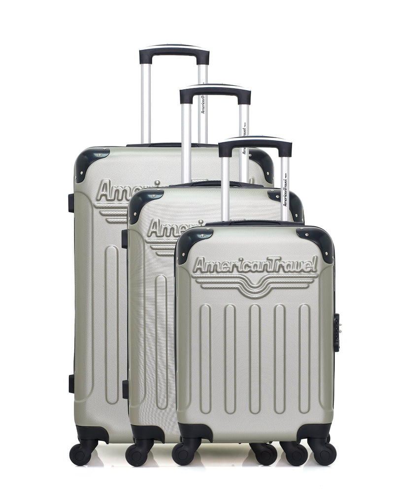 AMERICAN TRAVEL - Set de 3 Valises HARLEM-A 70 cm 4 Roues