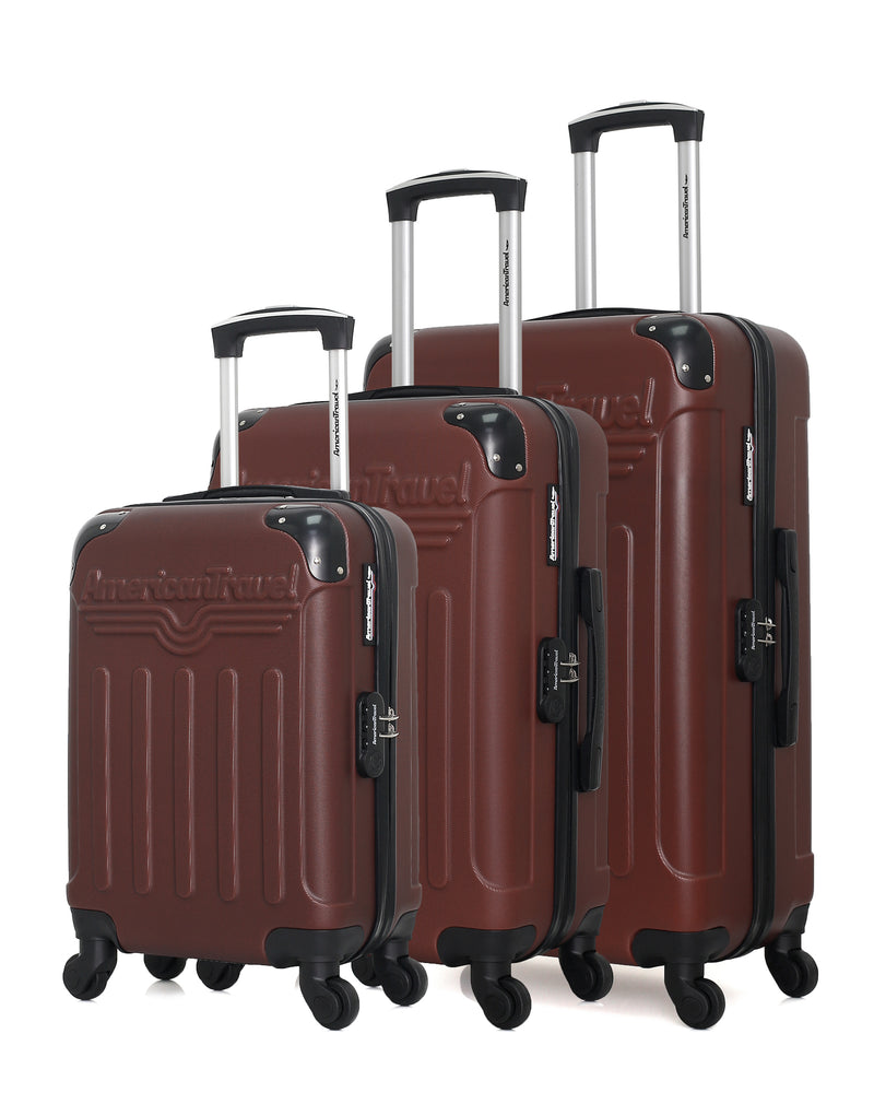 AMERICAN TRAVEL - Set de 3 Valises HARLEM-A 70 cm 4 Roues