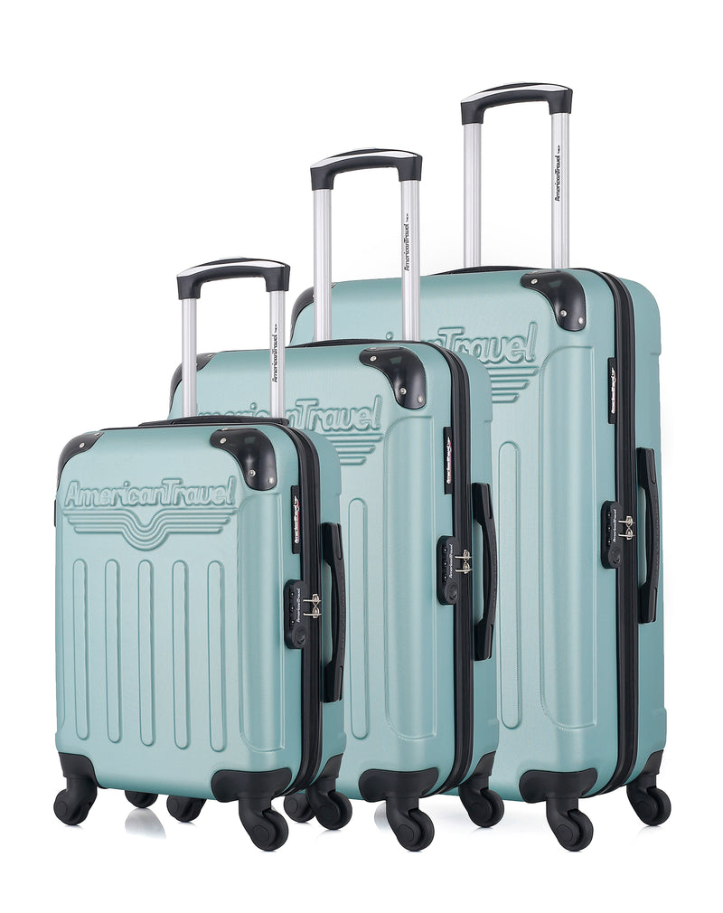 AMERICAN TRAVEL - Set de 3 Valises HARLEM-A 70 cm 4 Roues