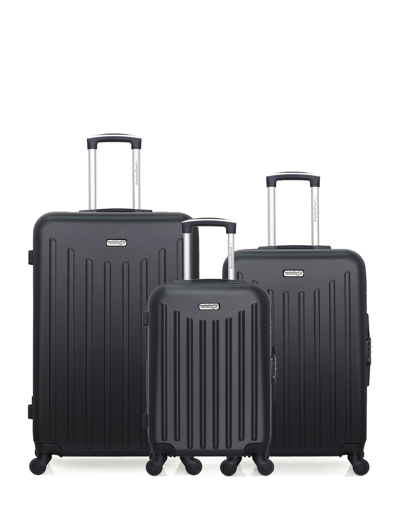 AMERICAN TRAVEL - LOT DE 3 - Valises grand format, weekend et cabine BROOKLYN