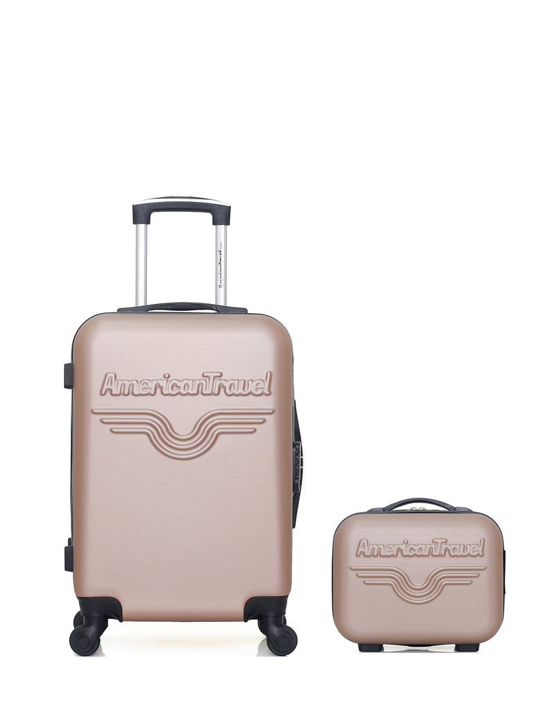 AMERICAN TRAVEL - LOT DE 2 - Valises cabine et vanity CHELSEA