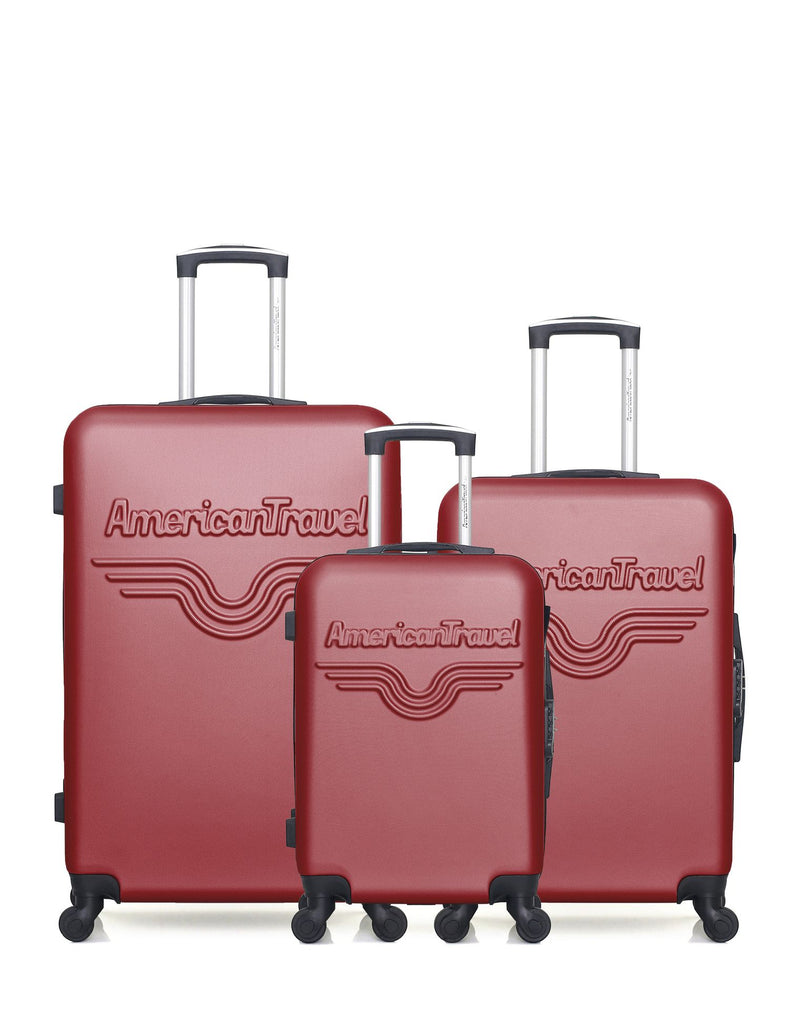 AMERICAN TRAVEL - LOT DE 3 - Valises grand format, weekend et cabine CHELSEA